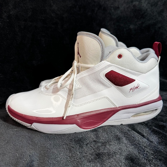 Jordan Flight FB1396-160 Men’s Size 12 White Team Red Burgundy Basketball Shoes